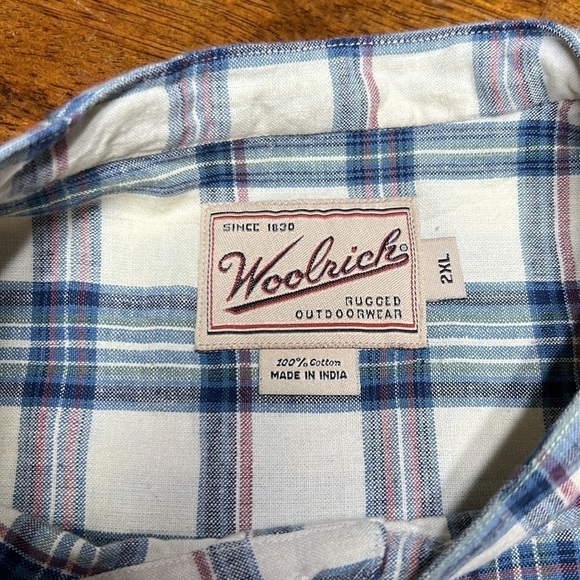 Woolrich authentic outdoor wear rugged long sleeve plaid round collar NWT shirt - Picture 3 of 11